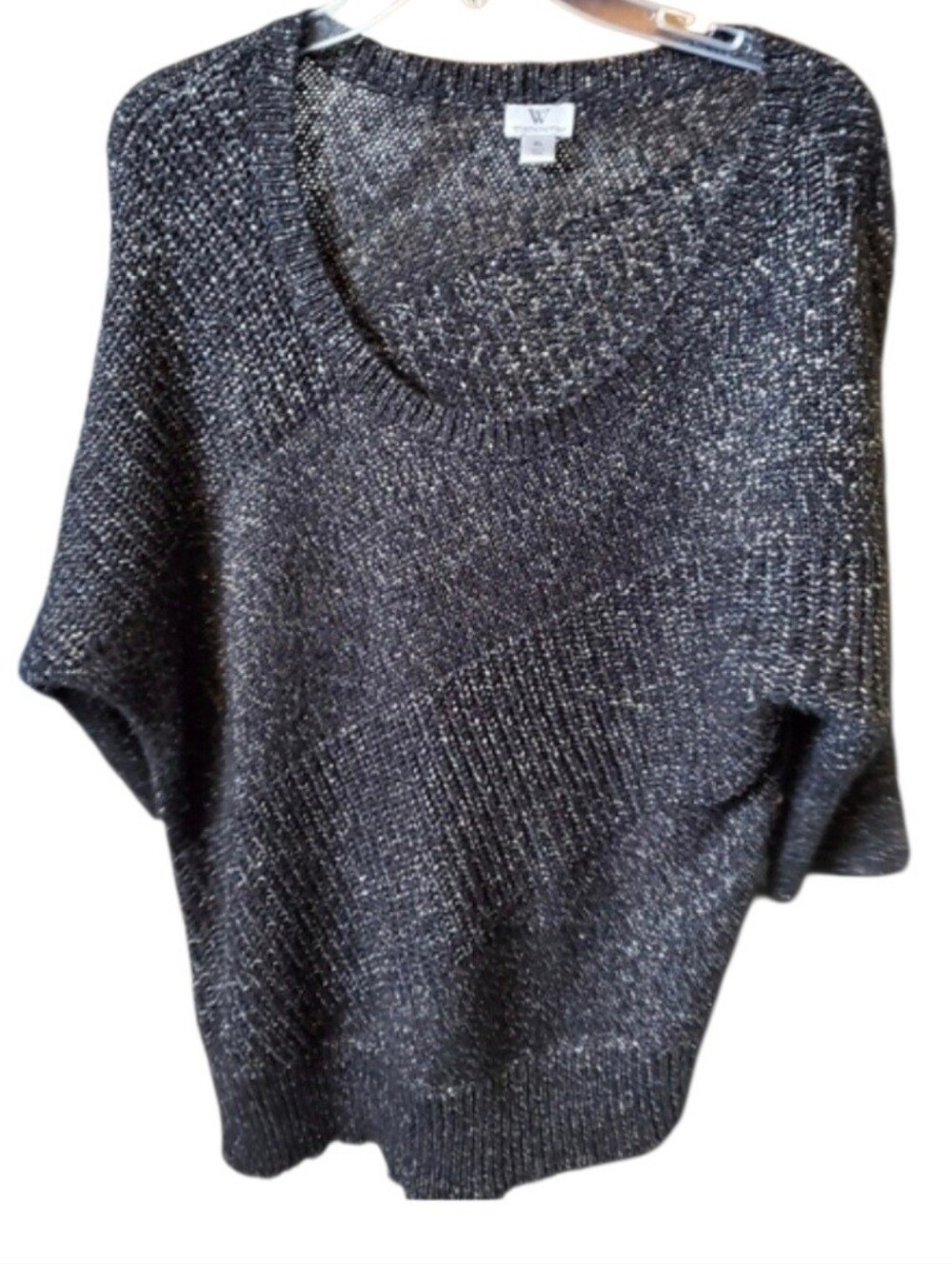 Black Silver Sparkle Sweater Worthington size XL - Picture 11 of 13